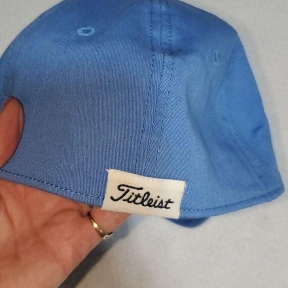 Titleist Embroidered Lt. Blue & White Logo Flex Sz. L-XL Fitted Baseball Hat - Picture 4 of 6